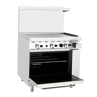 Atosa CookRite 36" with Griddle Top & Standard Oven Propane Gas 102,000 BTU