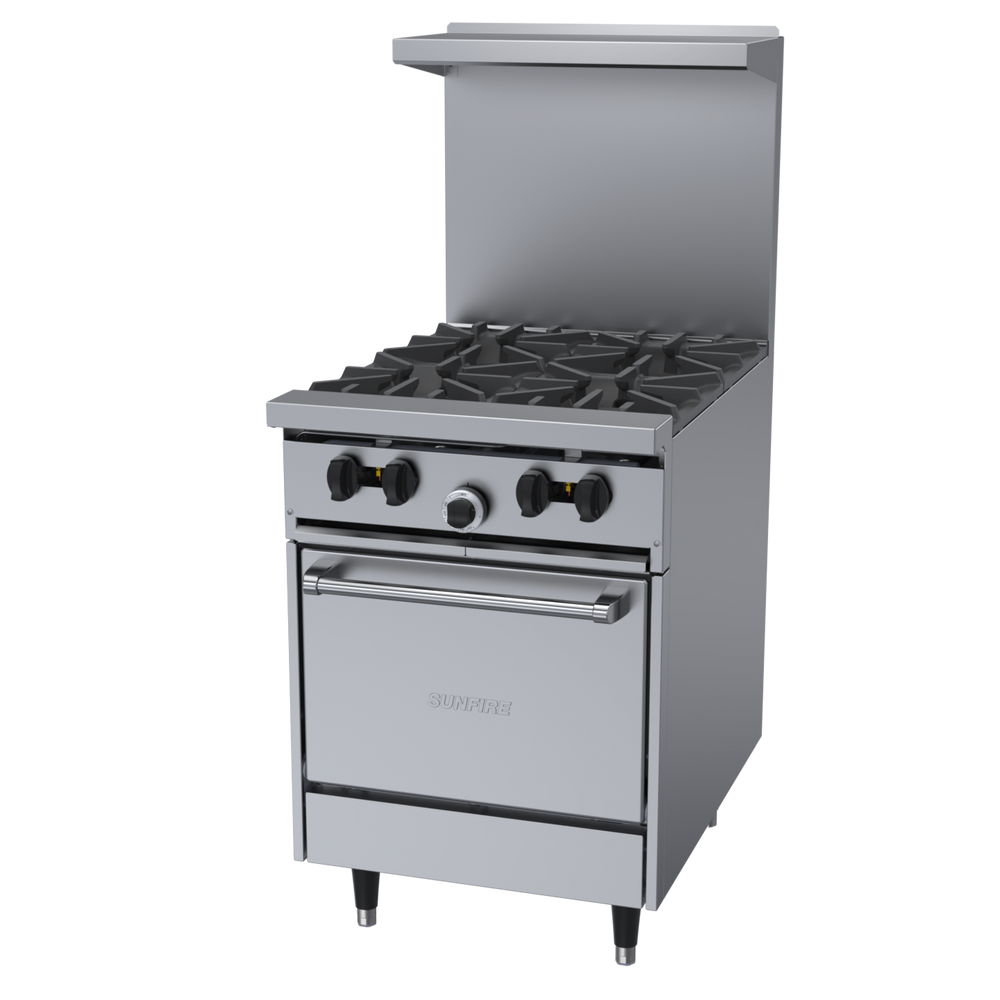 Garland Sunfire 24" Range with 4 Burners & Space Saver Oven, Natural Gas 145,000 BTU