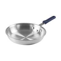 Winco Gladiator 10" Fry Pan with Blue Silicone Sleeve, Aluminum, Natural Finish