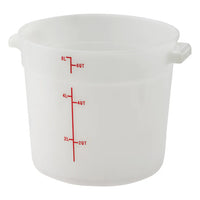 Winco 6 Qt Round Food Storage Container, White - PPRC-6W