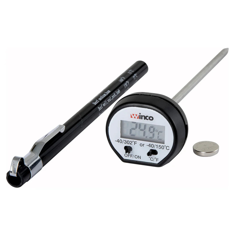Winco 1" Digital Pocket Thermometer with Dual Temp -40°C To 150°C