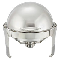 Winco Madison Collection 8 Quart Oval Roll-Top Chafer, Heavyweight