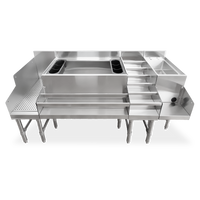 Nella 36" Underbar Ice Bin with 3″ Backsplash and 2 Holders, Stainless Steel