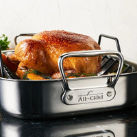 All-Clad 13 x 16 inch Large Stainless Steel Roaster with Rack