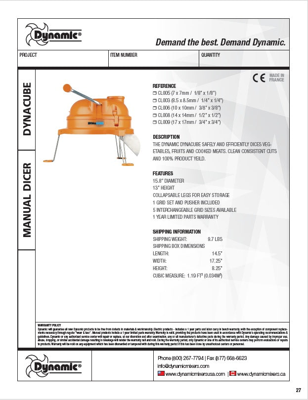 Spec Sheet