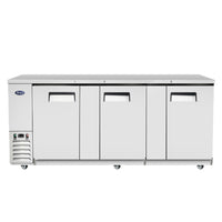 Atosa MBB90GR 90" Back Bar Stainless Steel Refrigerator with 3 Doors