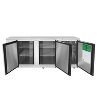 Atosa MBB90GR 90" Back Bar Stainless Steel Refrigerator with 3 Doors