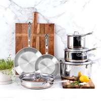 All-Clad 10 Piece 5 Ply Stainless Steel Cookware Set, Copper Core