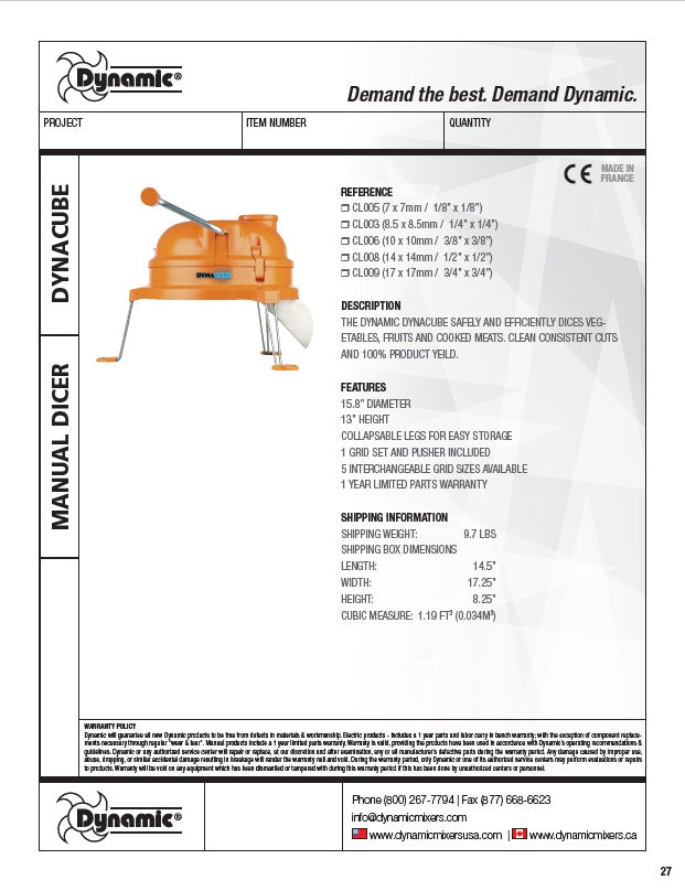 Spec Sheet