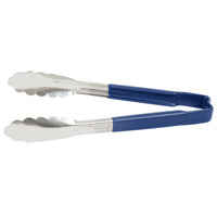 Vollrath 9.5" Scalloped Utility Tongs, Black Handed