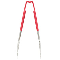 Vollrath 9.5" Scalloped Utility Tongs, Red Handed