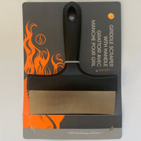 Outset 9" x 6.25" Griddle Scraper with Black Handle