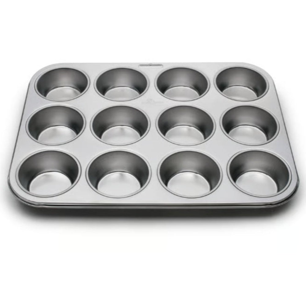 Fox Run 12 Cup Muffin Pan, Stainless Steel