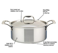Meyer SuperSteel 5 Litre Tri-Ply Dutch Oven with Cover, Stainless Steel