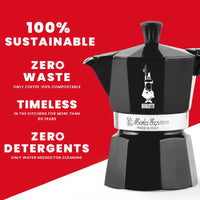 Bialetti Moka Express 6 Cup Stovetop Espresso Maker, Black