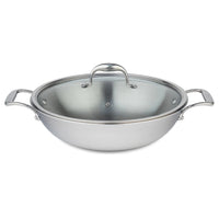 Meyer SuperSteel 32 CM Clad Wok With Lid, Stainless Steel