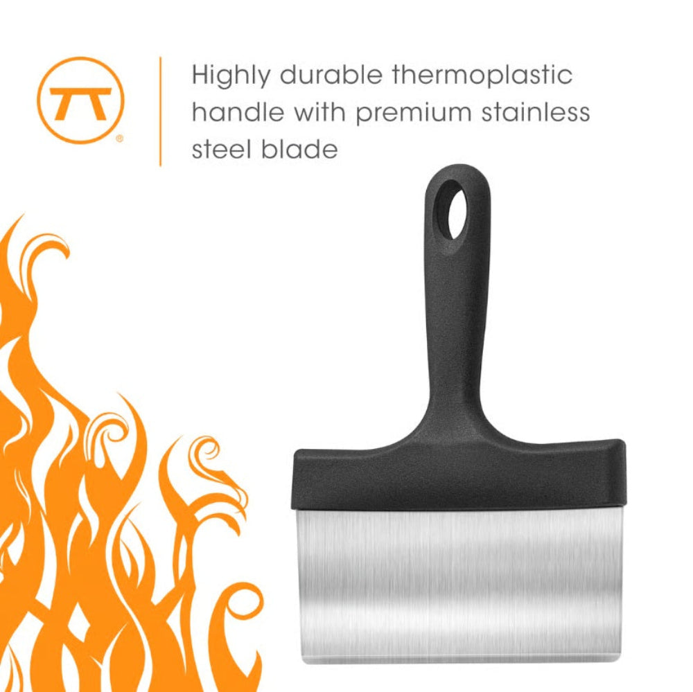 Outset 9" x 6.25" Griddle Scraper with Black Handle