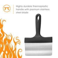 Outset 9" x 6.25" Griddle Scraper with Black Handle