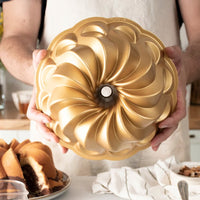 Nordic Ware 10 Cup Pirouette Bundt Pan, Gold