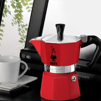 Bialetti Moka Express 3 Cup Stovetop Espresso Maker, Red