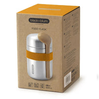 Black + Blum 400 ml Food Flask With Wood Fibre Spoon, Orange