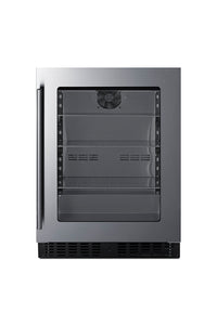 Summit Undercounter Beverage Cooler, Glass Door, S/S Interior