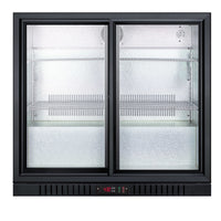 Summit Counter Height Beverage Cooler, Double Sliding Doors