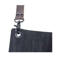 Mercer Culinary Renegade Bib Apron Black Denim with Brown Leather Straps - M63208DENBR