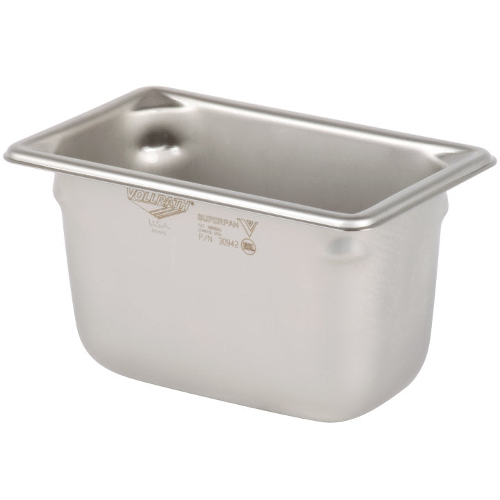 Vollrath 1/9 Size Anti Jam Steam Table Pan 4" Deep, Stainless Steel
