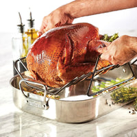 All-Clad 13 x 16 inch Large Stainless Steel Roaster with Rack