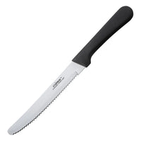 Winco 5" Steak Knife, Rounded Tip, Black Handle