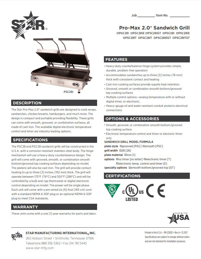 Spec Sheet
