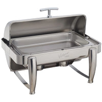 Winco Virtuoso 8 Qt Full Size Rectangle Chafing Dish with Roll Top Lid