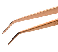 Mercer Culinary Precision Plus 6" Fine Point Curved Tip Plating Tongs, Rose Gold