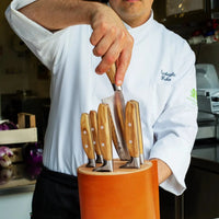 Wusthof Amici Leather Wrapped Knife Block