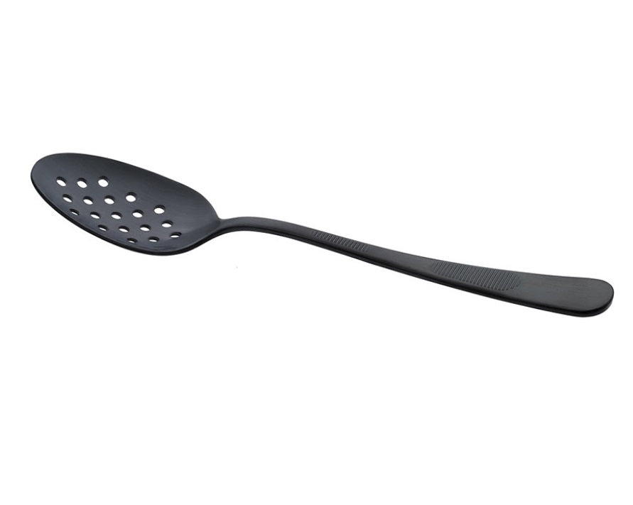 Mercer Culinary 9" Perforated Bowl Plating Spoon, Black