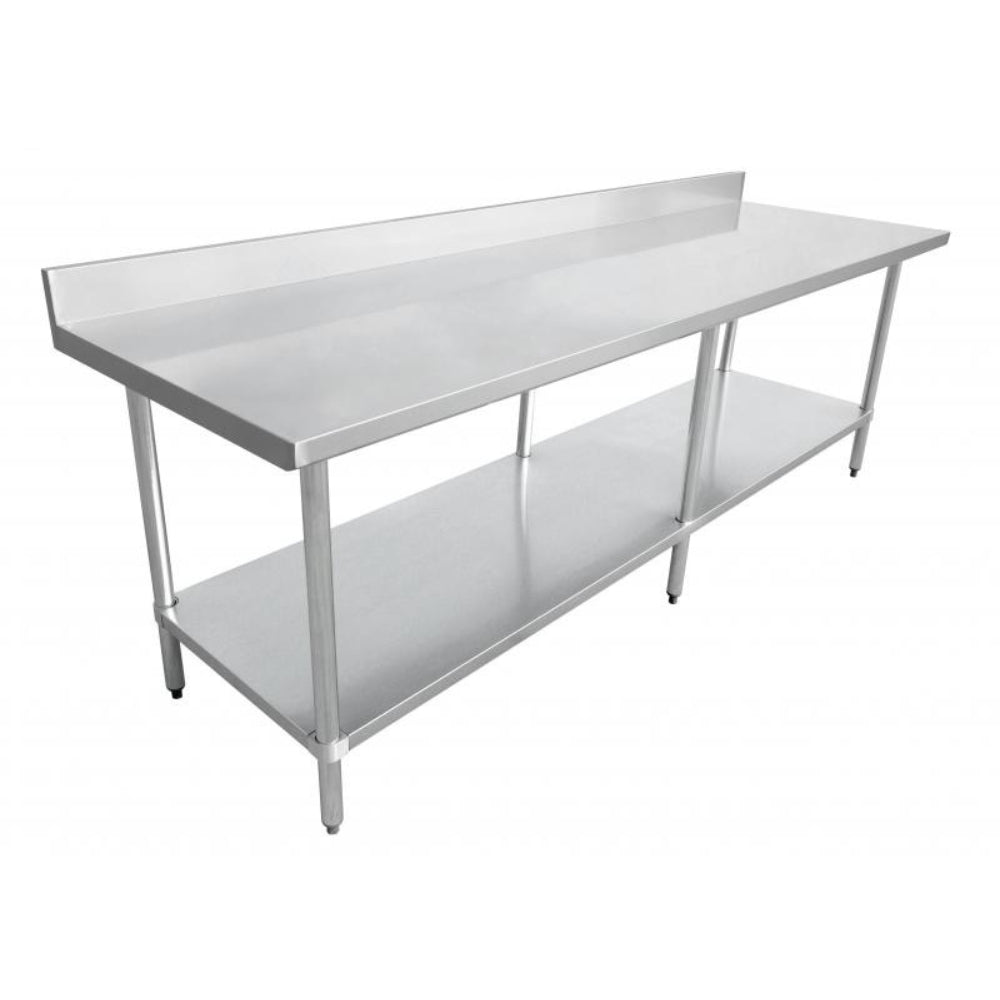 Nella 24" x 96" Stainless Steel Worktable, 4" Backsplash