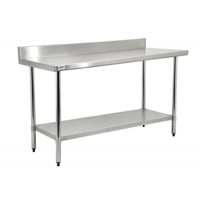 Nella 30" x 30" Stainless Steel Worktable, 4" Backsplash