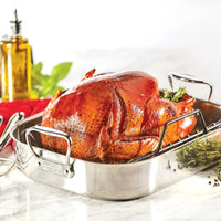 All-Clad 13 x 16 inch Large Stainless Steel Roaster with Rack