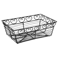 Winco 9" x 6" Rectangle Bread / Fruit Wire Basket Wire, Black