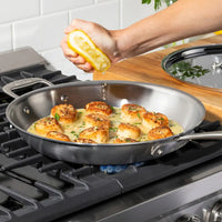 All-Clad 12.5" Fry Pan with Lid, Graphite Core Stainless Steel