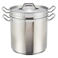 Winco 12 Qt Stainless Steel Double Boiler with Cover
