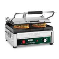 Waring WPG250B Supremo 14.5" x 11" Panini Grill with Grooved Plates, 208V