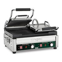 Waring WPG300 Supremo® 17" x 19.25" Double Panini Grill with Grooved Plates 240V