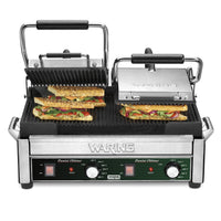 Waring WPG300 Supremo® 17" x 19.25" Double Panini Grill with Grooved Plates 240V
