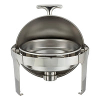 Winco Madison Collection 8 Quart Oval Roll-Top Chafer, Heavyweight