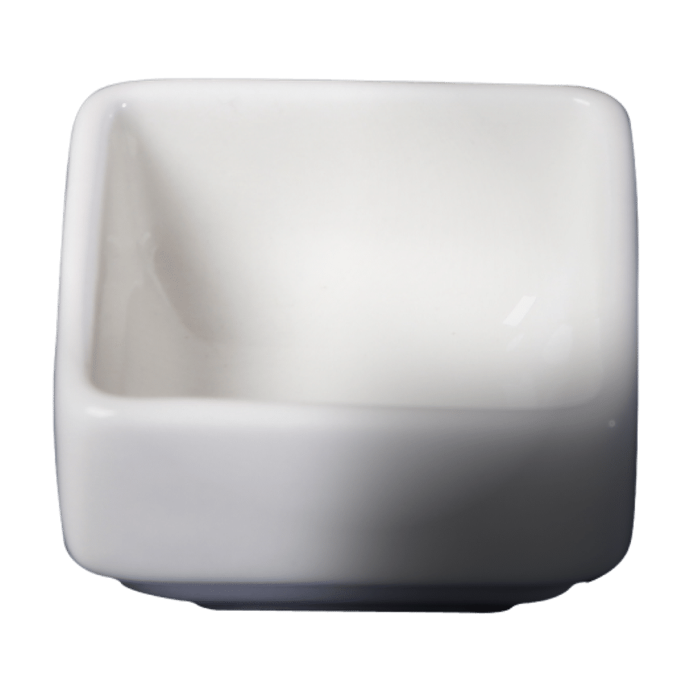 Cameo 2 Oz Dish, Square Ceramic White 12 /Case
