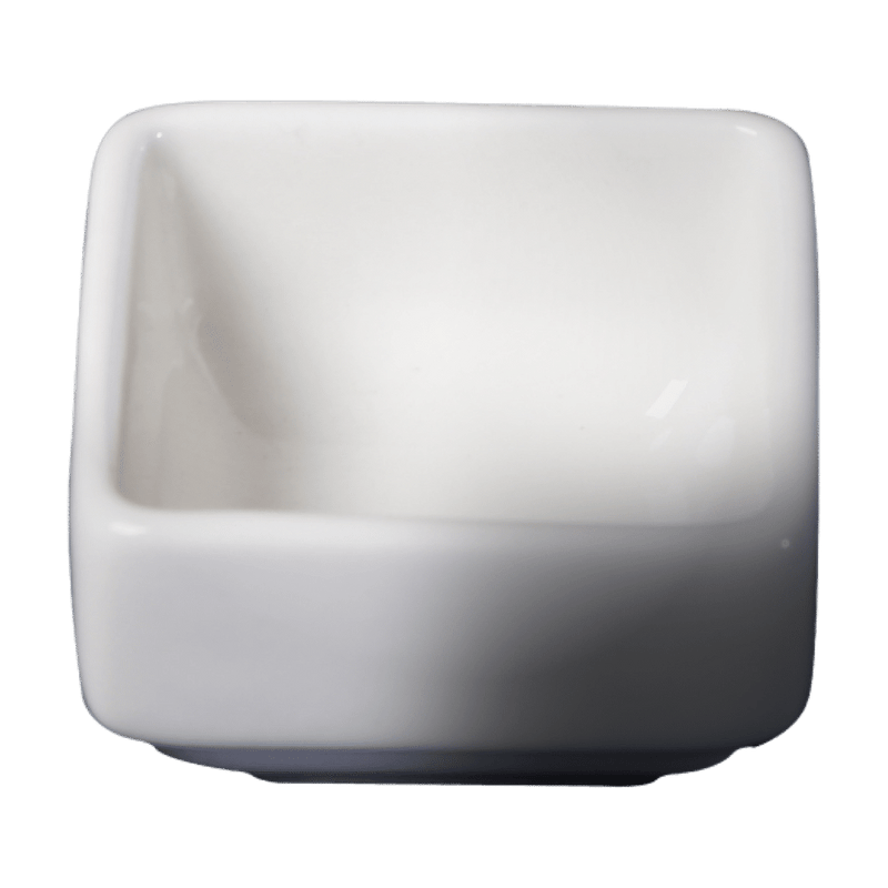 Cameo 2 Oz Dish, Square Ceramic White 12 /Case