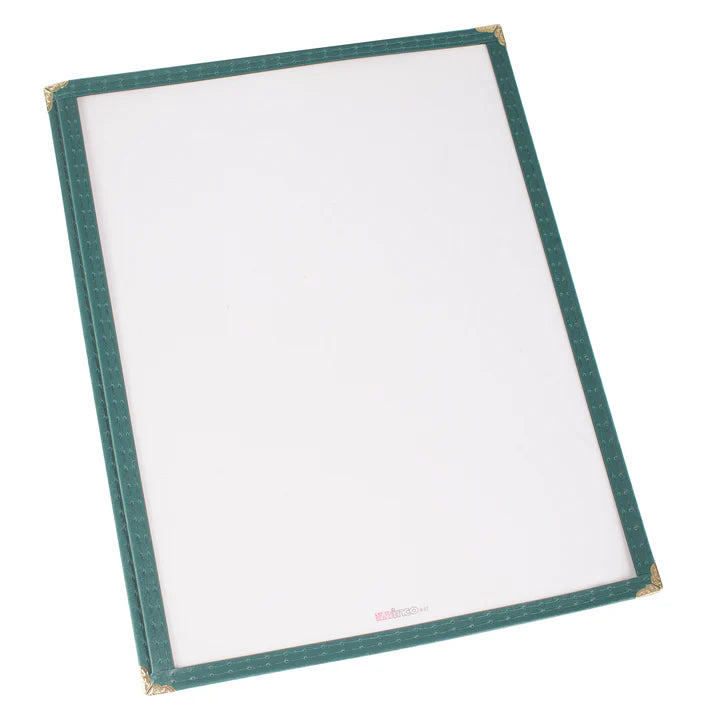 Winco Single Pocket Menu Cover, Green, 9-5/16" x 12-1/8"