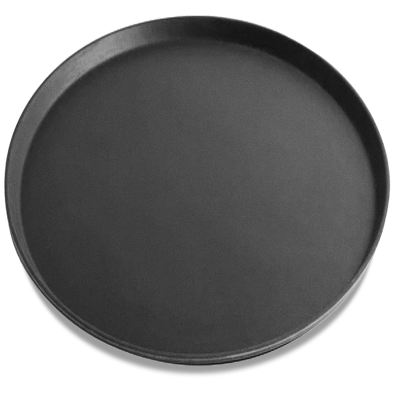 Nella 16" Round Serving Tray with Non Skid Surface, Black